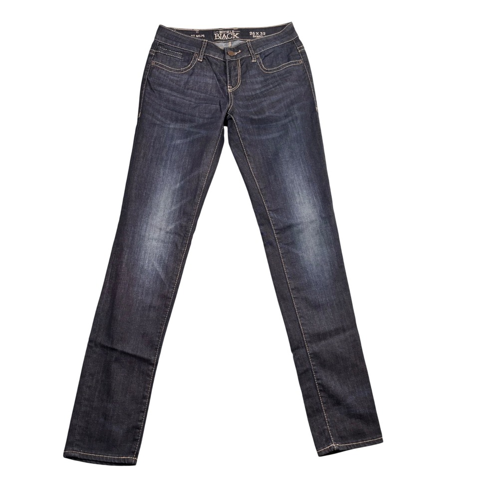 Buckle Black Fit No 76 Skinny Jeans Dark Wash Low Rise Denim 25x32
